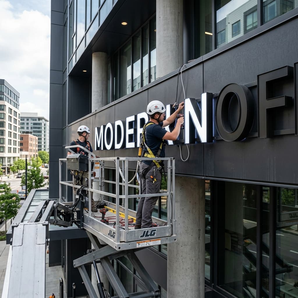 Surface Mount Illuminated Channel Letter Installation
